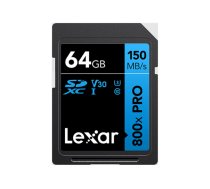Lexar High Performance PRO BLUE Series - flash memory card - 64 GB - SDXC UHS-I LSD0800P064G-BNNNG