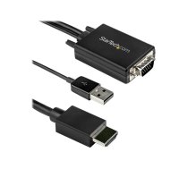 Startech 2m VGA to HDMI Converter Cable with USB Audio Support & Power, Analog to Digital Video Adapter Cable to connect a VGA PC to HDMI Display, 1080p Male to Male Monitor Cable - Supports Wide Displays (VGA2HDMM2M) - adapter cable - HDMI / VGA / USB - VGA2HDMM2M