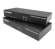 Black Box KVX Series KVM Extender over Fiber - 4K, Single-Head, HDMI, USB 2.0, Serial, Audio, Local Video - transmitter and receiver - KVM / audio / serial / USB extender - TAA Compliant KVXLCHF-100