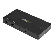 Startech 2 Port USB C KVM Switch, 4K 60Hz HDMI, Compact Dual Port UHD USB Type C Desktop Mini KVM Switch with USB C Cables, Bus Powered, MacBook iPad Pro ThinkPad IdeaPad EliteBook - 4K HDMI KVM Switch - KVM / audio switch - 2 ports SV211HDUC