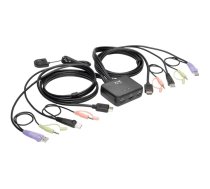 Eaton Tripp Lite series 2-Port USB/HD Cable KVM Switch with Audio/Video, Cables and USB Peripheral Sharing - KVM / audio / USB switch - 2 ports B032-HUA2