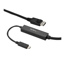 StarTech 9.8ft/3m USB C to DisplayPort 1.2 Cable 4K 60Hz, USB-C to DisplayPort Adapter Cable HBR2, USB Type-C DP Alt Mode to DP Monitor Video Cable, Compatible w/ Thunderbolt 3, Black - USB-C Male to DP Male (CDP2DPMM3MB) - external video adapter - STM32F CDP2DPMM3MB