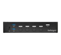 Startech 4 Port DisplayPort KVM Switch - DP KVM Switch with Audio and Built-in USB 3.0 Hub for Peripherals - 4K 30Hz (SV431DPU3A2) - KVM / USB switch - 4 ports - rack-mountable SV431DPU3A2