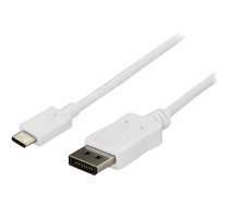 StarTech 6ft/1.8m USB C to DisplayPort 1.2 Cable 4K 60Hz, USB-C to DisplayPort Adapter Cable HBR2, USB Type-C DP Alt Mode to DP Monitor Video Cable, Works with Thunderbolt 3, White - USB-C Male to DP Male (CDP2DPMM6W) - DisplayPort cable - USB-C to Displa CDP2DPMM6W