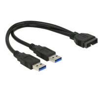 Delock - USB internal to external cable - 19 pin USB 3.0 header to USB Type A - 25 cm 83910