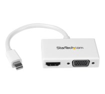 StarTech Mini DisplayPort to HDMI and VGA Adapter - Mini DisplayPort Multiport Hub for Your HDMI or VGA Monitor / Display (MDP2HDVGAW) - video converter - white MDP2HDVGAW