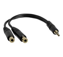 Startech 6 in. 3.5mm Audio Splitter Cable - Stereo Splitter Cable - Gold Terminals - 3.5mm Male to 2x 3.5mm Female - Headphone Splitter (MUY1MFF) - audio splitter - 15.2 cm MUY1MFF