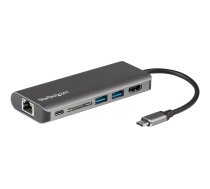 Startech USB C Multiport Adapter - Portable USB-C Dock to 4K HDMI, 2-pt USB 3.0 Hub, SD/SDHC, GbE, 60W PD Pass-Through - USB Type-C/Thunderbolt 3 - NEW VERSION AVAILABLE DKT30CSDHPD3 (DKT30CSDHPD) - docking station - USB-C / Thunderbolt 3 - 1GbE DKT30CSDHPD