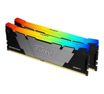 Kingston FURY Renegade RGB - DDR4 - kit - 16 GB: 2 x 8 GB - DIMM 288-pin / PC4-34100 - unbuffered KF442C19RB2AK2/16