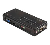 Startech 4 Port Black USB KVM Switch Kit with Cables and Audio - desktop KVM Switch - VGA KVM Switch - USB KVM Switch 4 Port (SV411KUSB) - KVM / audio switch - 4 ports SV411KUSB