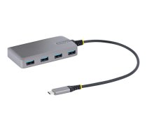 Startech 4-Port USB-C Hub, USB 3.0 5Gbps, Bus Powered, USB Type-C to 4x USB-A Hub with Optional Auxiliary Power Input, Portable Desktop/Laptop USB Hub with 1ft (30cm) Attached Cable - USB Expansion Hub (5G4AB-USB-C-HUB) - hub - 4 ports 5G4AB-USB-C-HUB