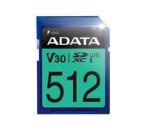 ADATA Premier Pro SDXC UHS-I U3 Class 10 (V30S) - flash memory card - 512 GB - SDXC UHS-I (ASDX512GUI3V30S-R ADATA)