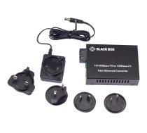 Black Box Pure Networking Copper to Fiber Media Converter 10/100BASE-TX to 100BASE-FX, Multimode SC, 1310-nm, 2-km - fibre media converter - 100Mb LAN LHC211A