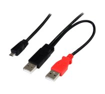 StarTech 3 ft. (0.9 m) USB to Micro USB Cable With Power Delivery - Dual USB 2.0 A to Micro-B - Power and Data - Y-Cable - Micro USB Cable (USB2HAUBY3) - USB cable - USB to Micro-USB Type B - 91 cm USB2HAUBY3