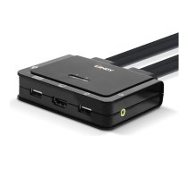 Lindy 2 Port HDMI 18G, USB Type C, USB 2.0 & Audio Cable KVM Switch - KVM / audio switch - 2 ports 42347
