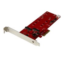 Startech 2x M.2 SATA SSD Controller Card - PCIe - PCI Express M.2 SATA III Controller - NGFF Card Adapter (PEX2M2) - storage controller - M.2 Card / SATA 6Gb/s - PCIe 2.0 x2 PEX2M2