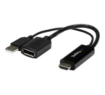 Startech 4K 30Hz HDMI to DisplayPort Video Adapter w/ USB Power - 6 in - HDMI 1.4 (Male) to DP 1.2 (Female) Active Monitor Converter (HD2DP) - adapter cable - DisplayPort / HDMI - 25.5 cm HD2DP