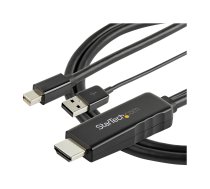 Startech 6ft (2m) HDMI to Mini DisplayPort Cable 4K 30Hz, Active HDMI to mDP Adapter Converter Cable with Audio, USB Powered, Mac & Windows, HDMI Male to mDP Male Video Adapter Cable - HDMI to mDP Converter (HD2MDPMM2M) - video / audio cable - DisplayPort HD2MDPMM2M