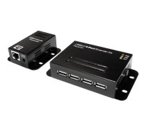 LogiLink USB 2.0 Cat. 5 Extender with 4-Port Hub, Receiver and Transmitter - USB extender - USB 2.0 UA0252
