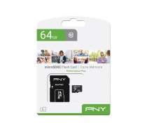 PNY Performance Plus - flash memory card - 64 GB - microSDXC (P-SDU64G10PPL-GE)