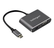 StarTech USB C Multiport Video Adapter, USB-C to 4K 60Hz Mini DisplayPort 1.2 or 1080p VGA Monitor Adapter, USB Type-C 2-in-1 MDP HBR2 HDR/VGA Display Converter, Works w/ Thunderbolt 3 - USB-C 2 in 1 Adapter (CDP2MDPVGA) - video adapter - 15.24 m CDP2MDPVGA