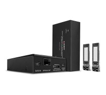 LINDY 300m Fibre Optic DisplayPort 1.2 & USB KVM Extender - transmitter and receiver - KVM / audio / USB extender - DisplayPort 39376