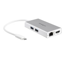 Startech USB-C Multiport Adapter, USB-C Travel Docking Station with 4K HDMI, 60W Power Delivery Pass-Through, GbE, 2pt USB-A 3.0 Hub, Portable Mini USB Type-C Dock for Laptop, White - Portable USB-C Dock (DKT30CHPDW) - docking station - USB-C / Thunderbol DKT30CHPDW