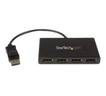 Startech 4-Port Multi Monitor Adapter, DisplayPort 1.2 MST Hub, 4x 1080p, Video Splitter for Extended Desktop Mode on Windows PCs Only, DP to Quad DP Monitors MST Hub - DP Multi Stream Transport Hub (MSTDP124DP) - video splitter - 4 ports MSTDP124DP