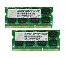 G.Skill SQ Series - DDR3 - kit - 4 GB: 2 x 2 GB - SO-DIMM 204-pin - 1600 MHz / PC3-12800 - unbuffered F3-12800CL9D-4GBSQ