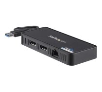Startech USB 3.0 Mini Dock, Dual Monitor USB-A Docking Station w/ DisplayPort 4K 60Hz Video & Gigabit Ethernet, 1ft (30cm) Cable, Portable USB 3.1 Gen 1 Type-A Laptop Adapter, 4K Dock - DisplayLink Mini Dock (USBA2DPGB) - docking station - USB - 2 x DP - USBA2DPGB