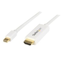 Startech Mini DisplayPort to HDMI Converter Cable - 6 ft (2m) - mDP to HDMI Adapter with Built-in Cable - (M / M) Ultra HD 4K (MDP2HDMM2MW) - adapter cable - DisplayPort / HDMI - 2 m MDP2HDMM2MW