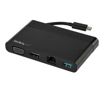 Startech USB C Multiport Adapter with HDMI, VGA, Gigabit Ethernet & USB 3.0, USB C to 4K HDMI or 1080p VGA Display Mini Dock Hub, USB Type-C Travel Docking Station for USB-C Laptops - Portable USB-C Dock (DKT30CHVCM) - docking station - USB-C - VGA, HDMI DKT30CHVCM