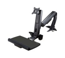 Startech Sit Stand Monitor Arm, Desk Mount Adjustable Sit-Stand Workstation Arm for Single 34" VESA Mount Display, Ergonomic Articulating Standing Desk Converter with Keyboard Tray - Stand Up Office Desk (ARMSTSCP1) mounting kit - for monitor / keyboard ARMSTSCP1