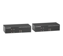 Black Box KVX Series KVM Extender over Fiber - 4K, Dual-Head, HDMI/DisplayPort, USB 2.0, Serial, Audio, Local Video - KVM / audio / serial / USB extender - TAA Compliant KVXLCHDPF-200