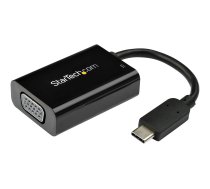 StarTech USB C to VGA Adapter with Power Delivery, 1080p USB Type-C to VGA Monitor Video Converter with Charging, 60W PD Pass-Through, Thunderbolt 3 Compatible Projector Adapter, Black - USB-C to Analog VGA (CDP2VGAUCP) - USB / VGA adapter - 15 m CDP2VGAUCP