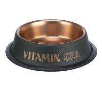 Bļoda dzīvniekiem, metāls : Trixie BE NORDIC bowl, stainless steel/rubber, 0.45 l/ø 19 cm, black/bronze