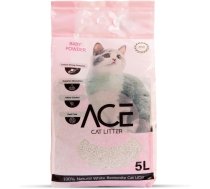 ACE Baby Powder CAT LITTER 5 LT - cementējošās smiltis kaķu tualetei ar bērnu pūderi 5 L