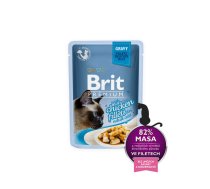 Brit Premium Cat Delicate Fillets in Gravy with Beef, Mitrā barība kaķiem ar liellopu, 85g