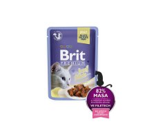 Brit Premium Cat Delicate Fillets in Jelly with Beef, Mitrā barība kaķiem ar liellopu, 85g