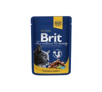 Brit Premium Cat Mitrā barība kaķiem ar vistu un tītaru, 100g