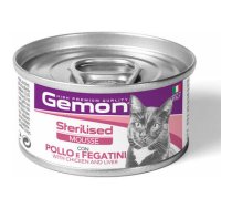 Gemon Cat mousse Sterilised with chicken and liver 85 g - konservi kaķiem