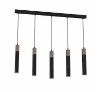 SOLO SAWN BLACK / PATINATED WOOD piekaramā lampa 5x mini GU10