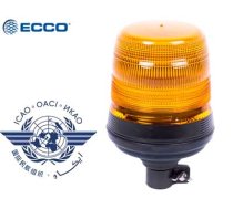 ECCO 10-30V LED Bākuguns, ø134x214mm, dzintara krāsa, elastīgs DIN stiprinājums, ieteicams lietošanai lidostā, jaunākā LED tehnoloģija, inovatīvs zema profila dizains, ECE R10, ICAO, -20°C     … +50°C, strāvas patēriņš 0,36-0,72A