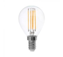 E14 6W(600Lm) LED Spuldze Filament, V-TAC, IP20, neitrāli balta gaisma 4000K