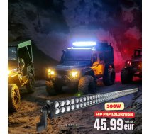 300W(20000Lm) 10-30V 100 SMD LED lineārais darba lukturis, IP67, 1370x52x79mm, E9, R10, CE, auksti balta gaisma 6500K