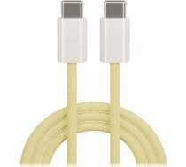 Maxlife MXUC-06 kabelis USB-C - USB-C 1,0 m 20W dzeltens neilons