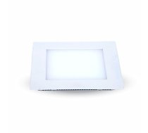 15W(1500Lm) LED Panelis iebūvējams kvadrāta, V-TAC, silti balta gaisma 3000K, komplektā ar barošanās bloku