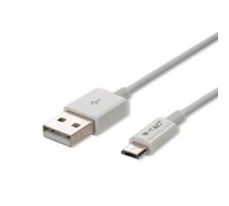 1m 1.0A V-TAC MICRO USB kabelis balts