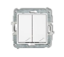 Pārslēdža 1+1 mehānisms MINI, z/a, IP20/IP44, balts