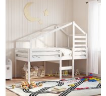 bērnu gultas jumts, balts, 198x87x113 cm, priedes masīvkoks